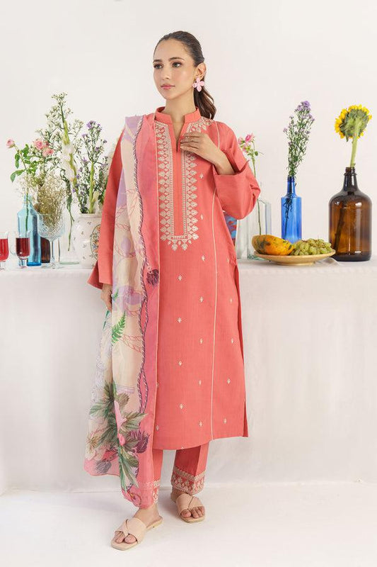 Dhanak Embroidered 3-PC Premium Unstitched Suit